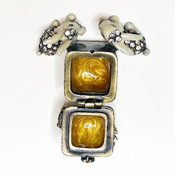 Jay Strongwater Bunny Rabbit Swarovski Enamel Trinket Box - Picture 4 of 4